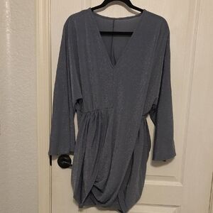 Elegant Gray V-Neck Dress